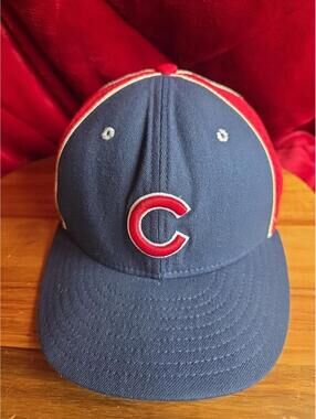Vintage New Era Chicago Cubs Fitted Cap Hat 7 1/2 5950 100% Wool Made In USA